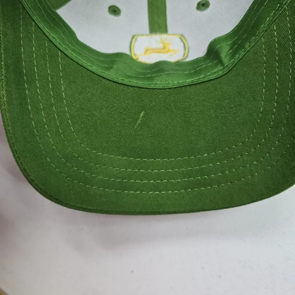 Vintage John Deere Trucker Hat Cap Adjustable Strapback Green Canvas